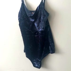 Royal blue velvet bodysuit
